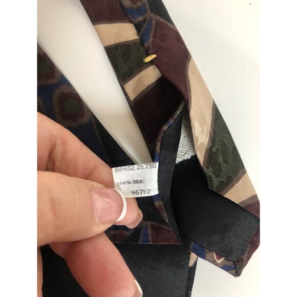 Oscar De La Renta Couture Collection Silk Tie Geometric Mens Necktie Office Gift - Picture 7 of 8